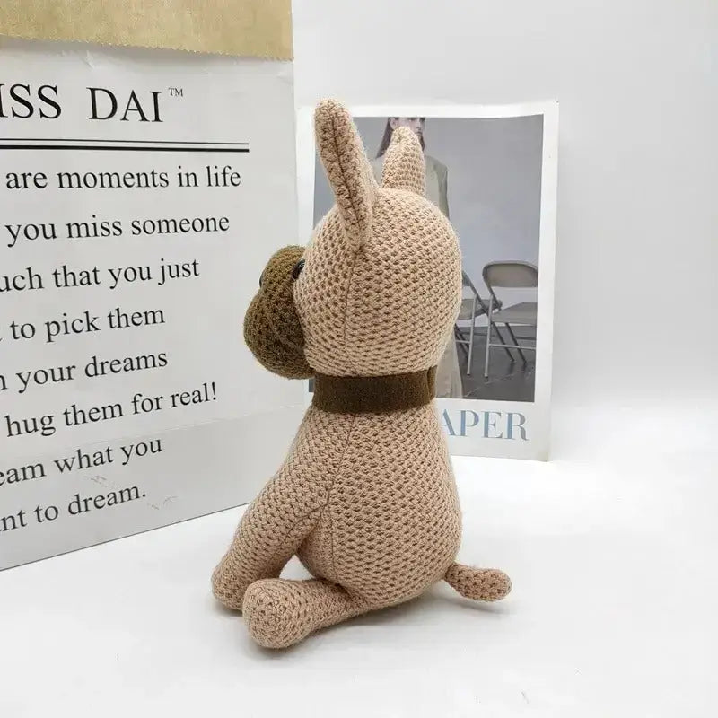 peluche chien crochet - 24cm brown