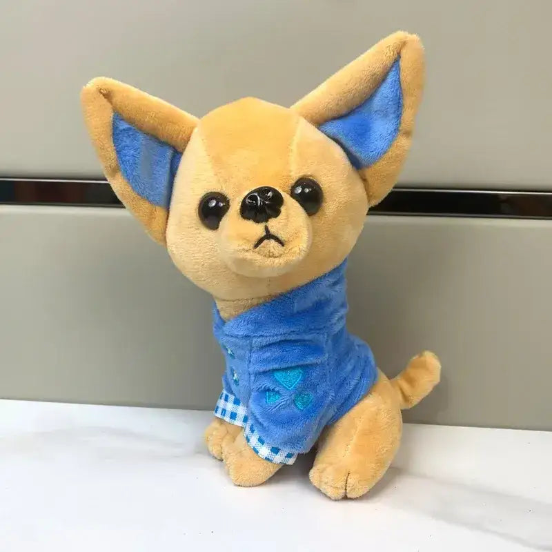 peluche chien chihuahua - Bleu