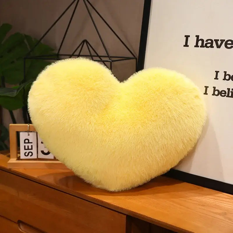 cœur peluche - Jaune / 20cm