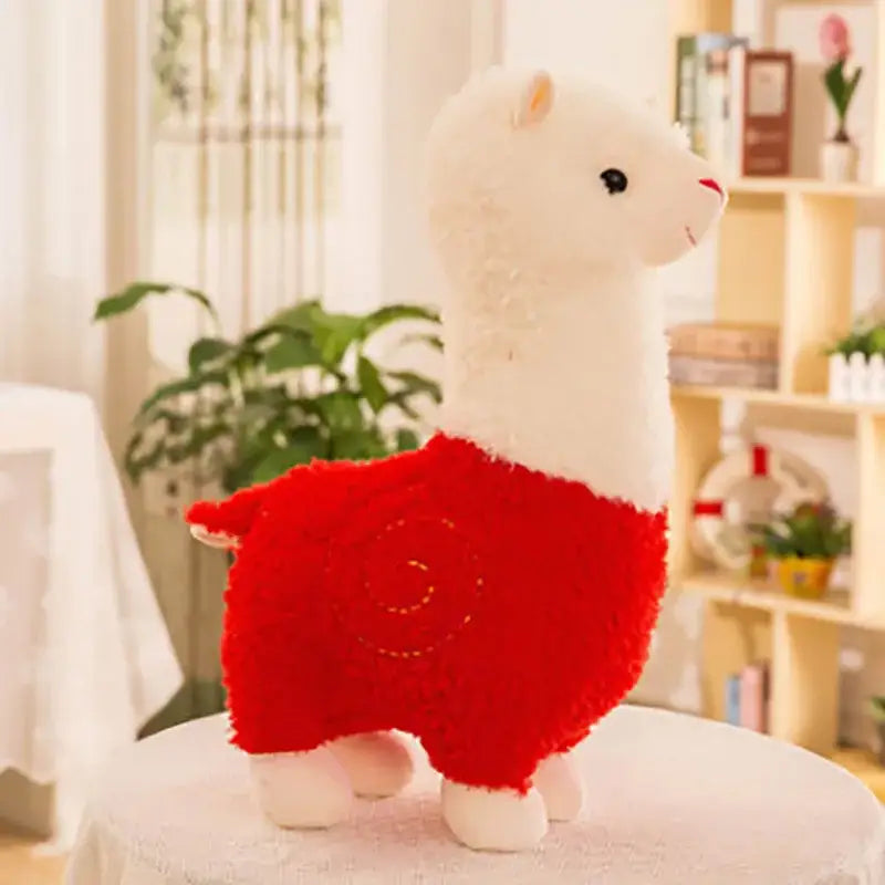 peluche lama alpaga - Rouge