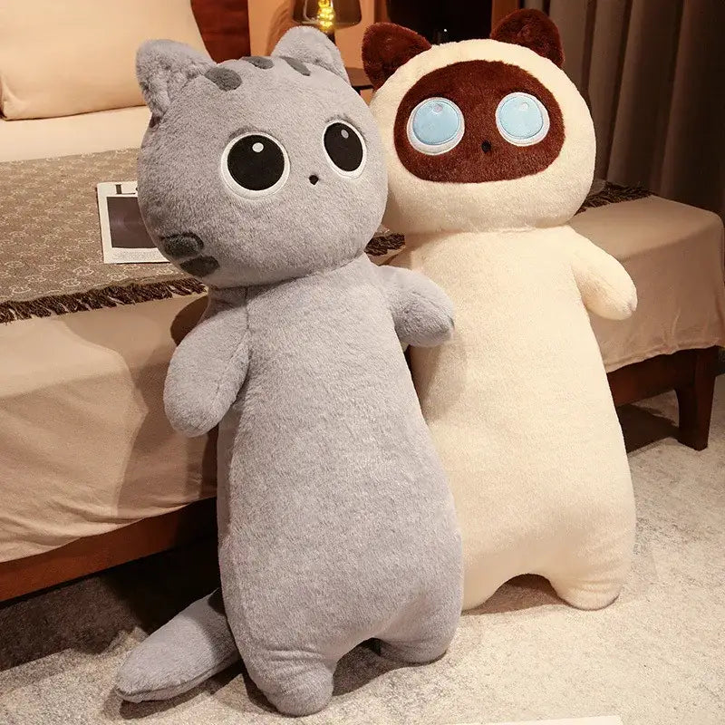 coussin peluche chat - Brun