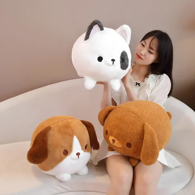 coussin chien peluche