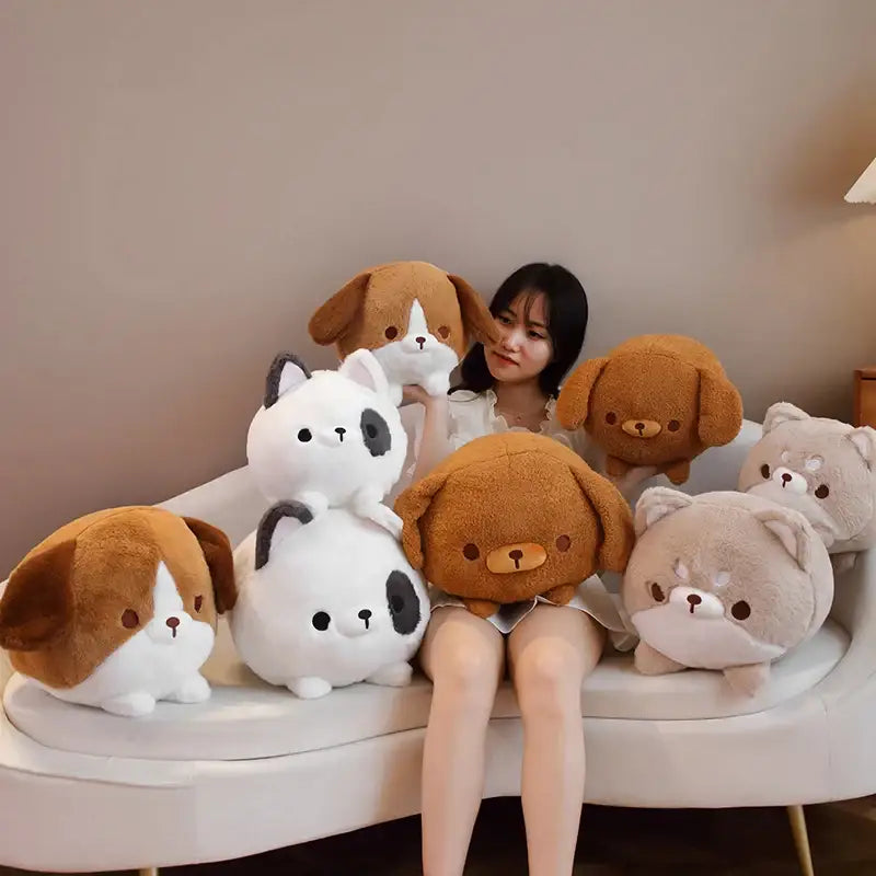 coussin chien peluche