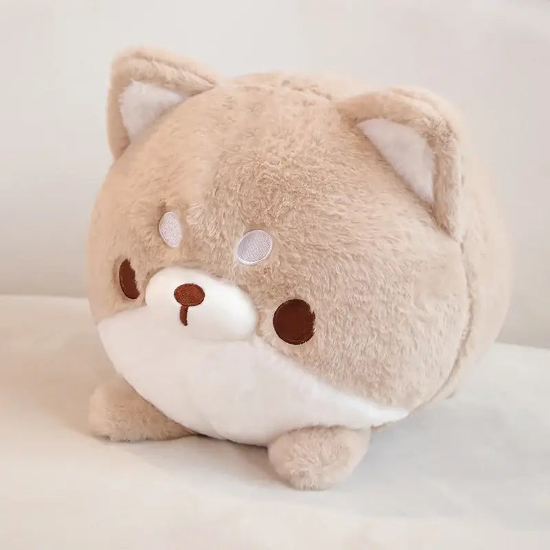 coussin chien peluche - Beige / 40cm