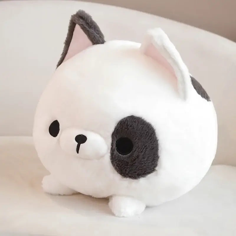 coussin chien peluche - Blanc / 30cm
