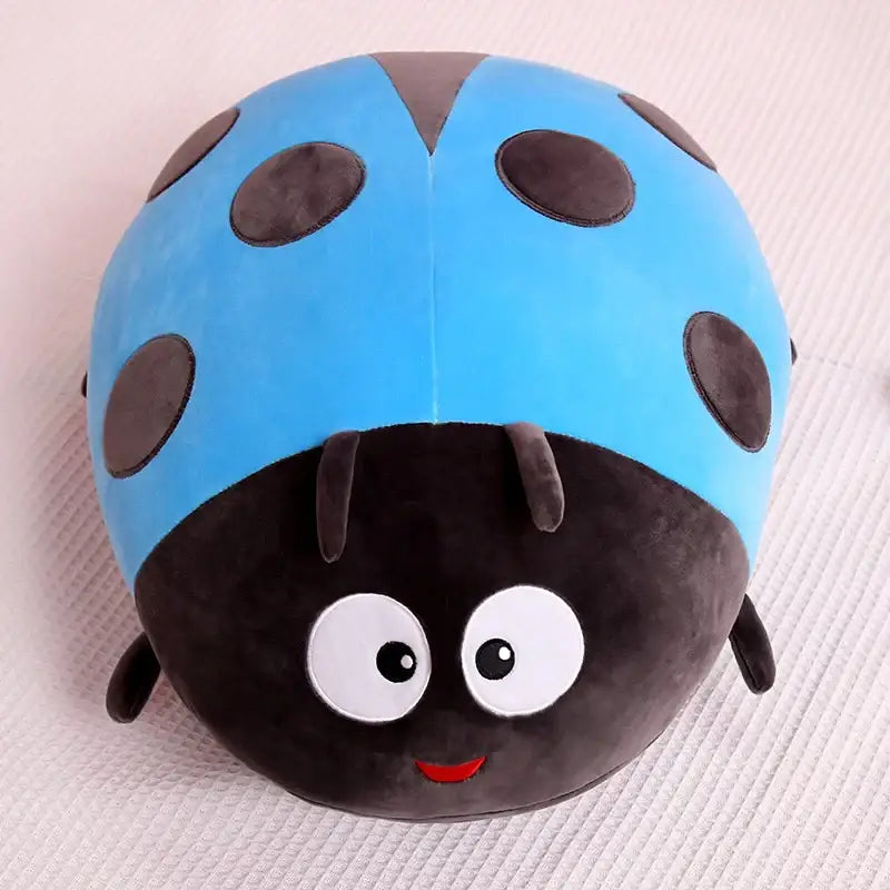 peluche coussin coccinelle - Bleu / 40cm
