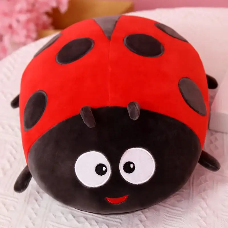 peluche coussin coccinelle - Rouge / 40cm
