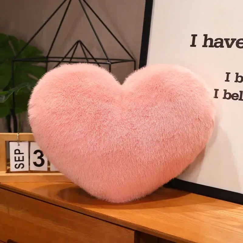 cœur peluche - Rose / 20cm