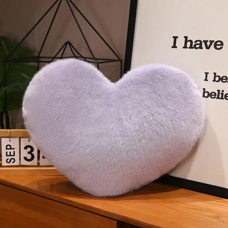 cœur peluche - Violet / 20cm