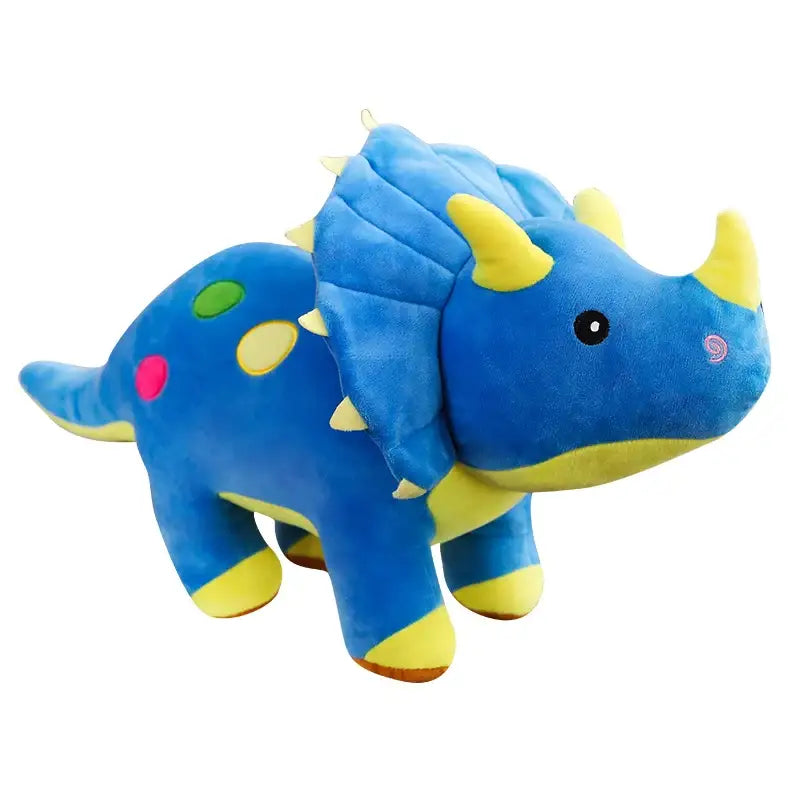 Dany le Tricératops Kawaii - Bleu - Dinosaure Doudou