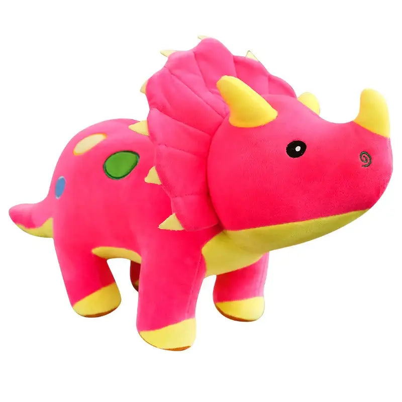 Dany le Tricératops Kawaii - Rouge - Dinosaure Doudou