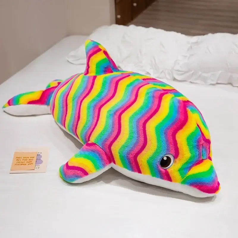 grosse peluche dauphin - Arc en ciel / 50cm