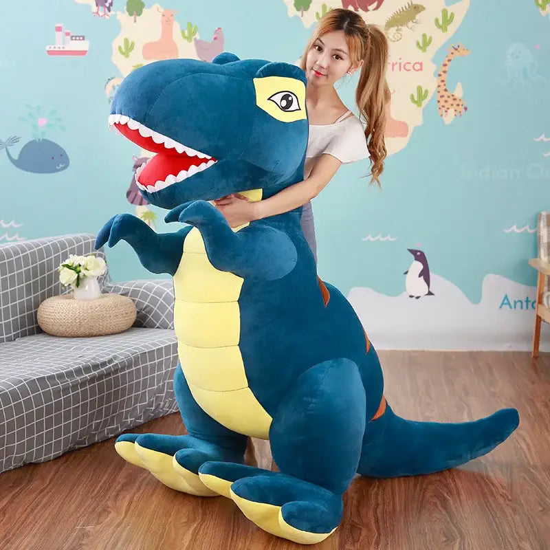 Dinosaure Peluche Géante - Bleu / 90 cm - Dinosaure Peluche Géante