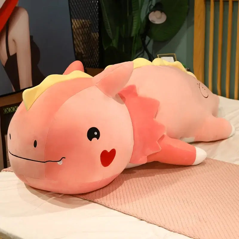 dinosaure peluche xxl - Rose / 80cm
