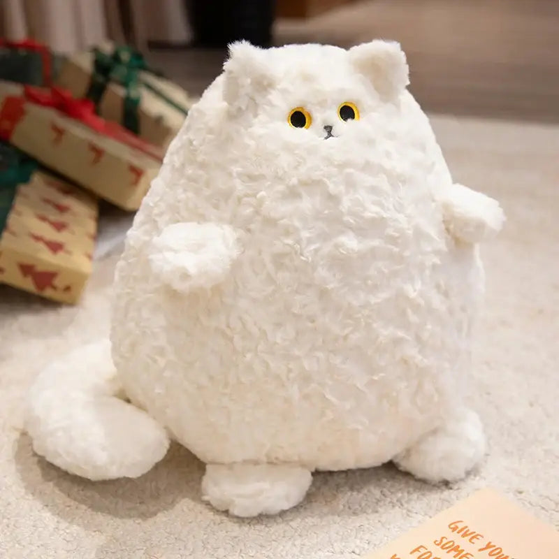 peluche chat rond - Blanc