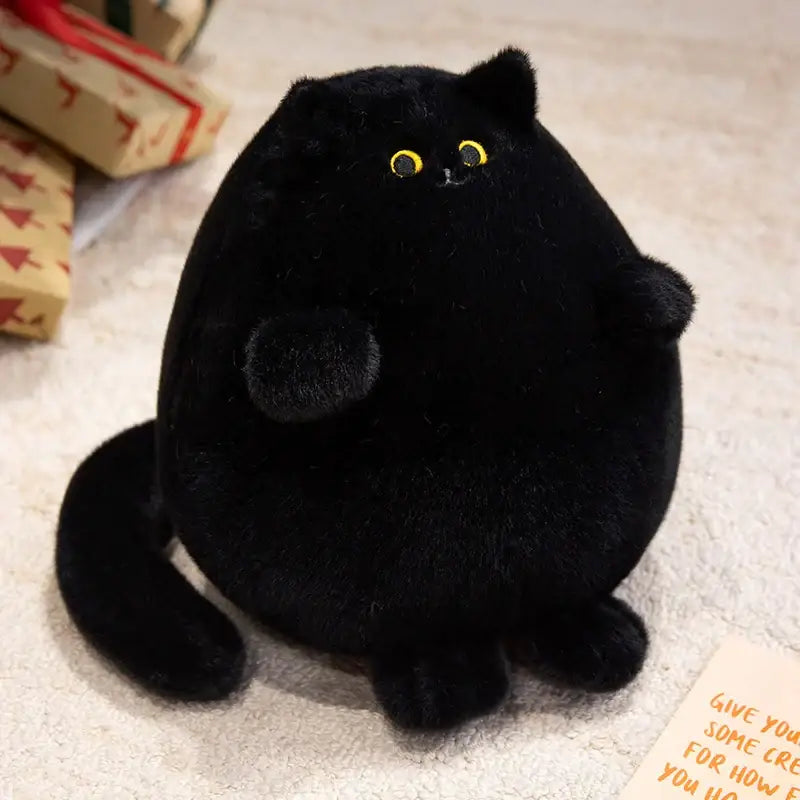 peluche chat rond - Noir