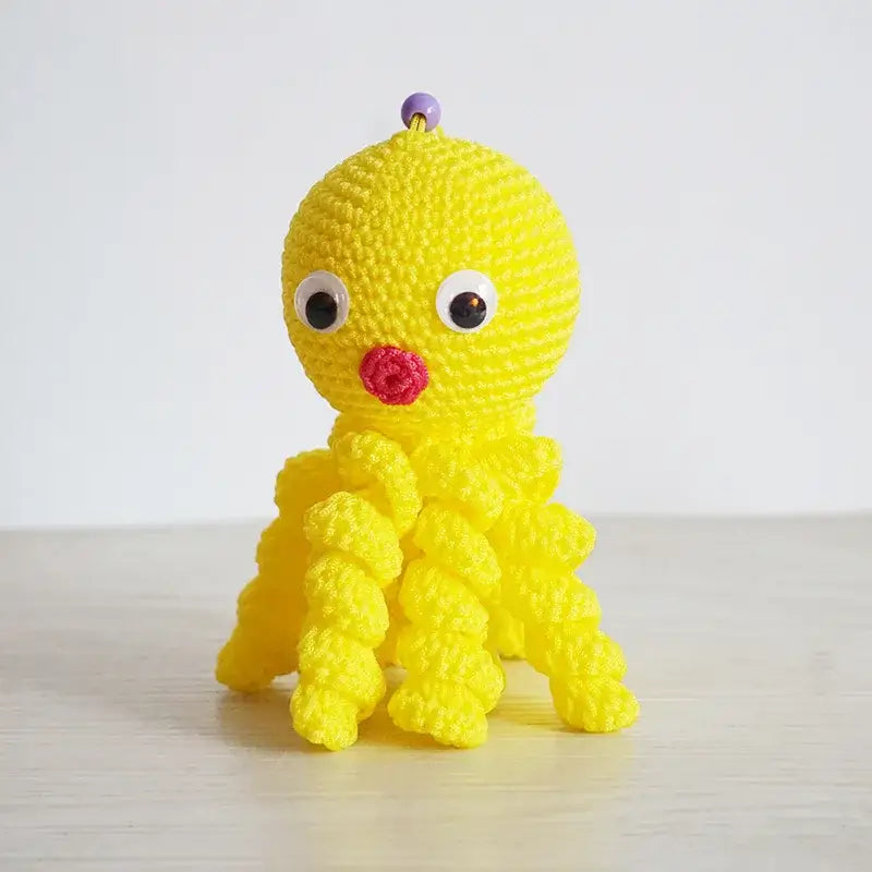 Doudou Crochet Pieuvre - Jaune - Doudou Crochet Pieuvre