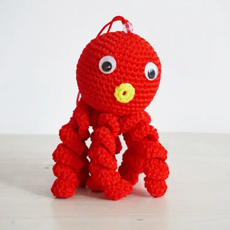 Doudou Crochet Pieuvre - Rouge - Doudou Crochet Pieuvre