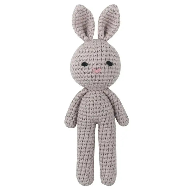 Doudou Lapin au Crochet - Gris-19cm - Doudou Lapin au Crochet