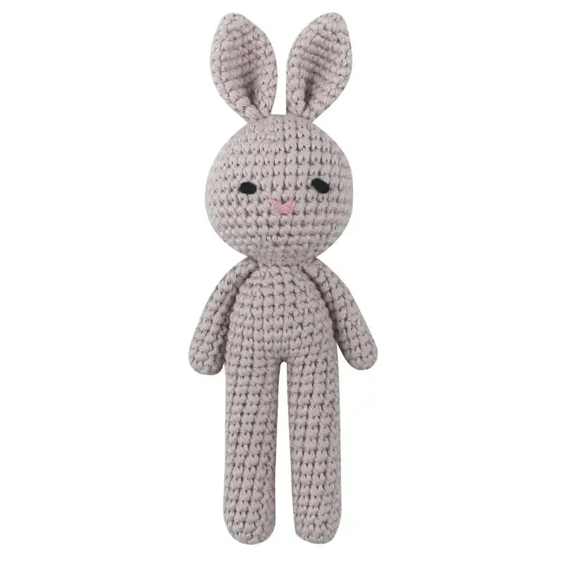 Doudou Lapin au Crochet - Gris-19cm - Doudou Lapin au Crochet