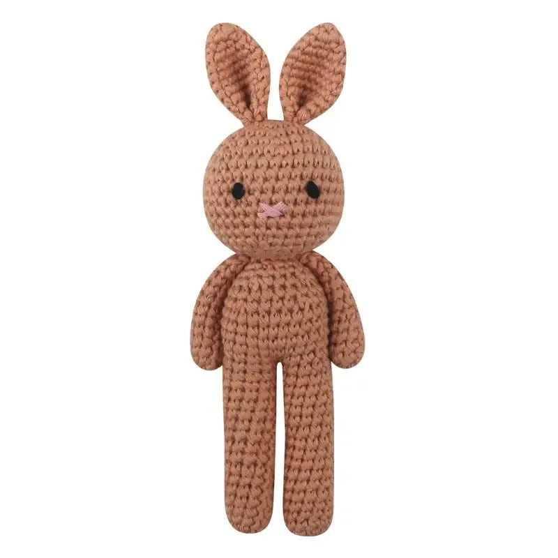 Doudou Lapin au Crochet - Marron-19cm - Doudou Lapin au Crochet