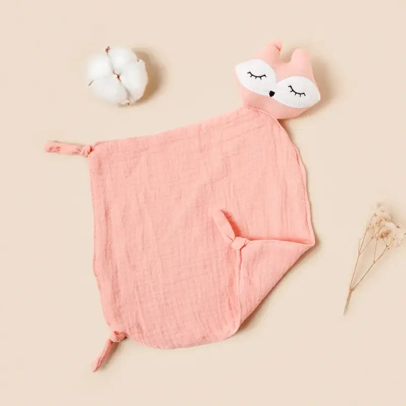doudou plat hibou - Rose