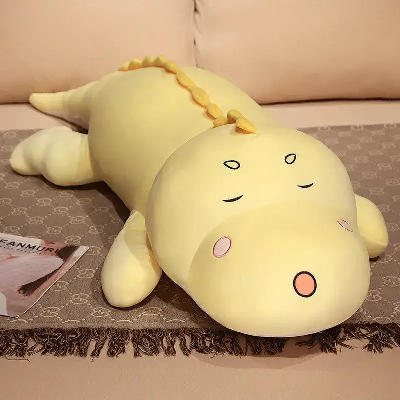 grosse peluche dinosaure - Jaune / 80cm