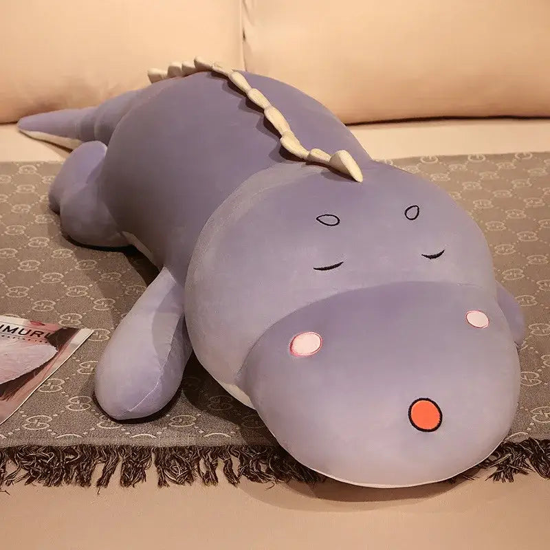grosse peluche dinosaure - Violet / 80cm