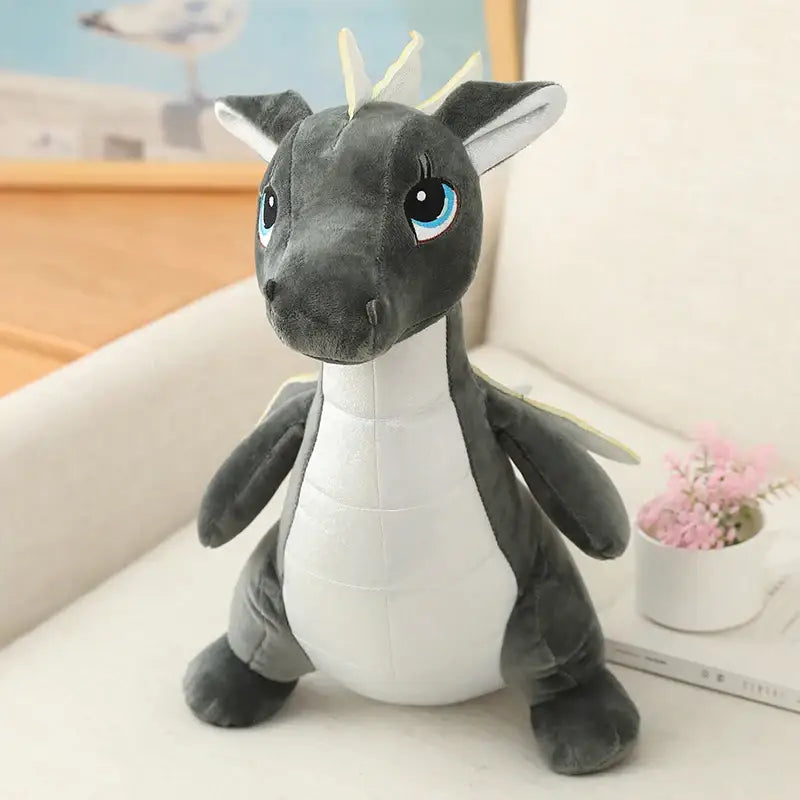dragon en peluche - Gris / 40cm