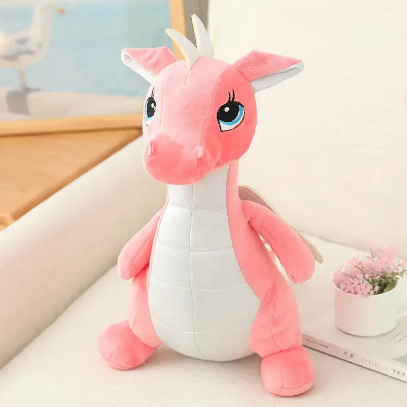 dragon en peluche - Rose / 40cm