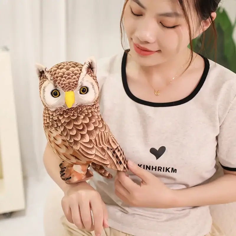 peluche hibou gros yeux