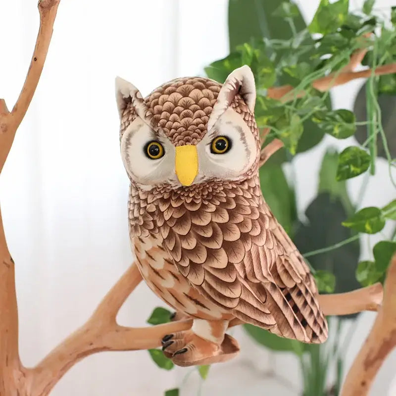 peluche hibou gros yeux