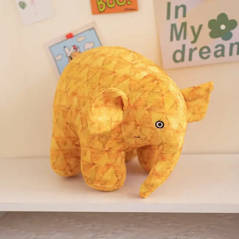 elephant en peluche Orange
