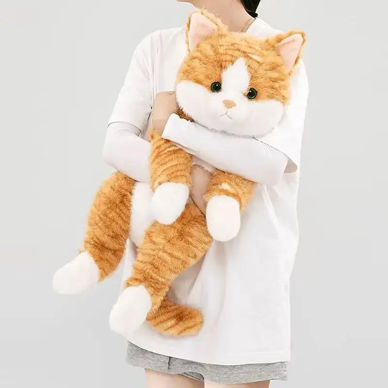 peluche chat roux realiste
