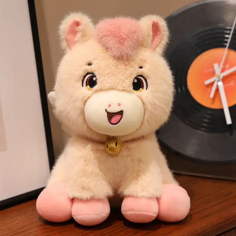 petite peluche cheval - Jaune / 25cm
