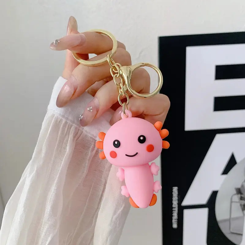 porte clé axolotl - Rose