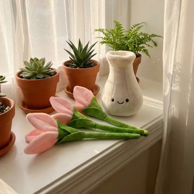 fleur en peluche