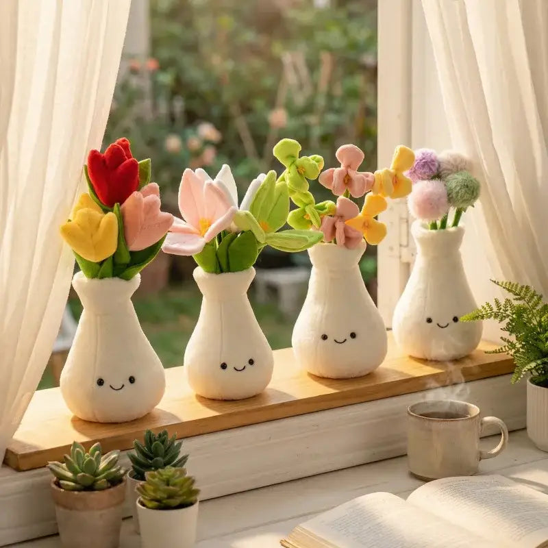 fleur en peluche