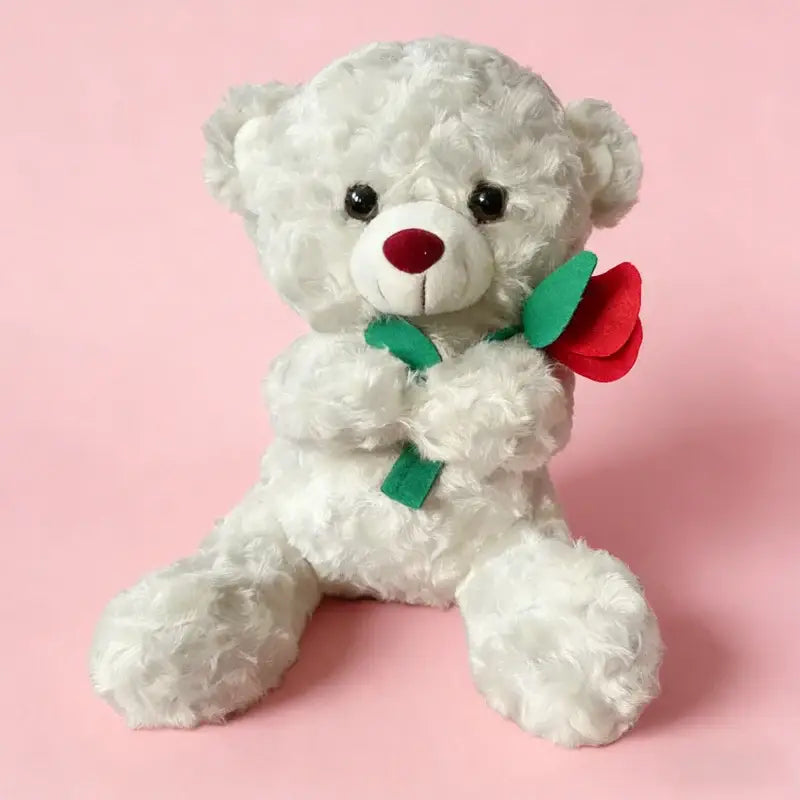 fleur ours en peluche - Blanc
