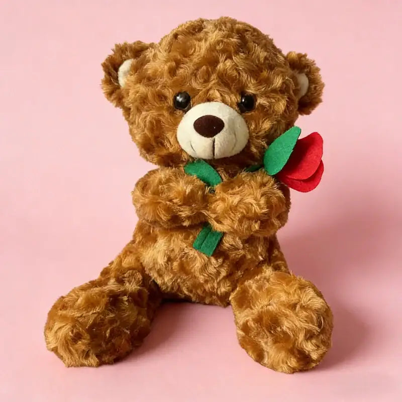 fleur ours en peluche - Brun