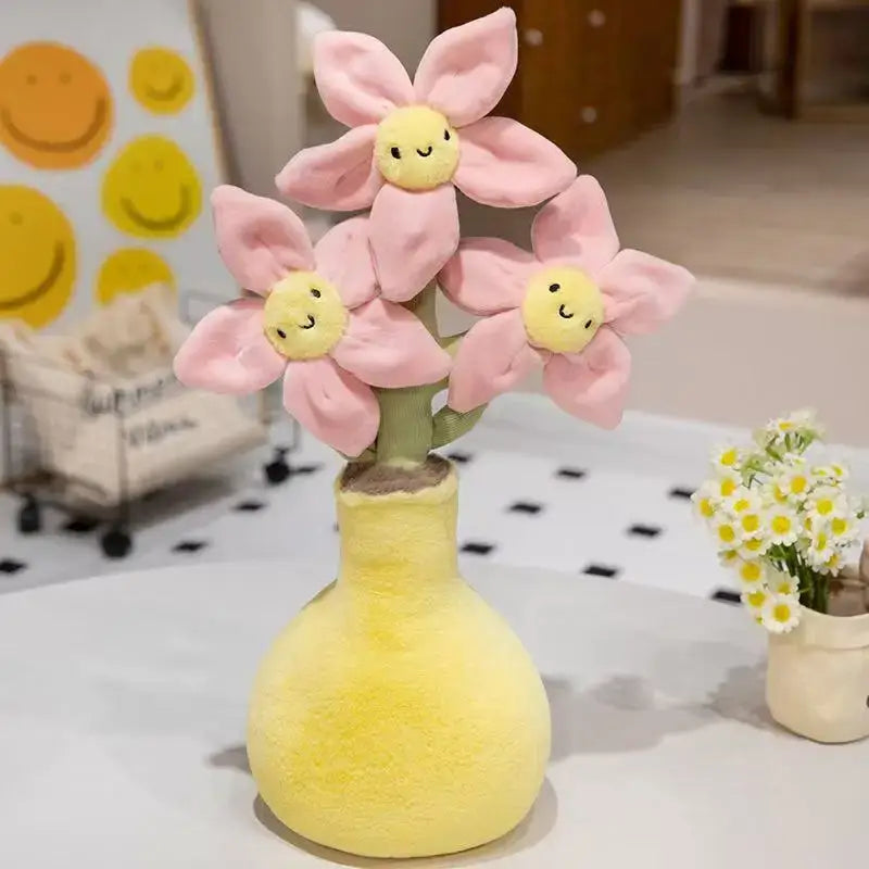 fleur peluche - Jaune