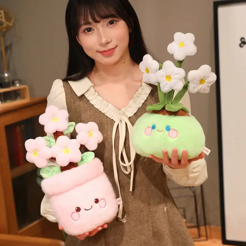 fleurs en peluche