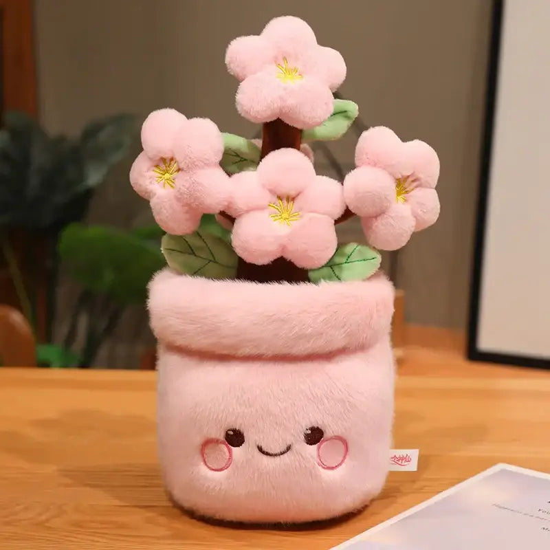 fleurs en peluche - Rose