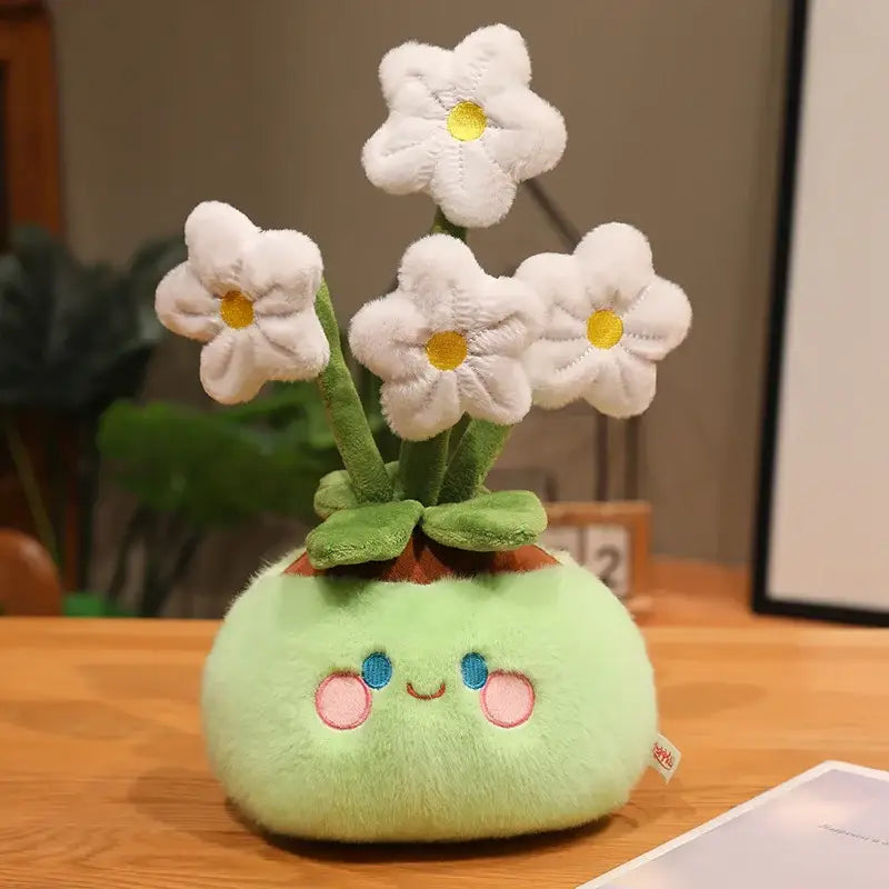 fleurs en peluche - Vert