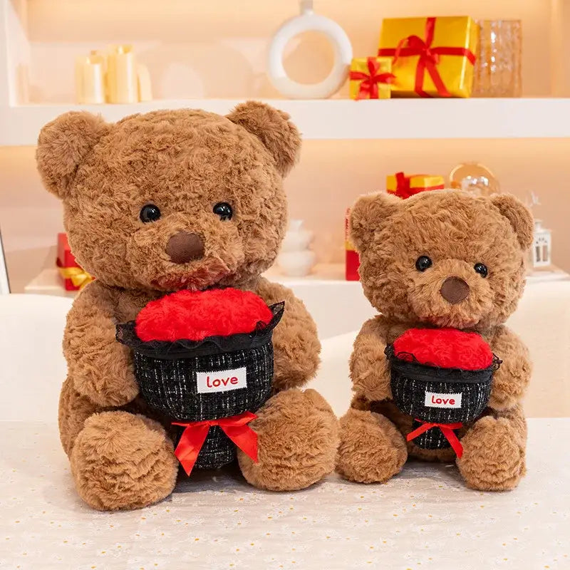 ours en peluche fleur