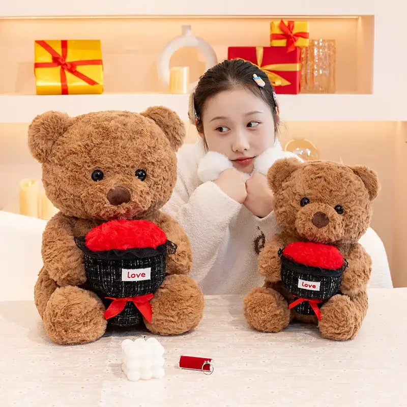 ours en peluche fleur