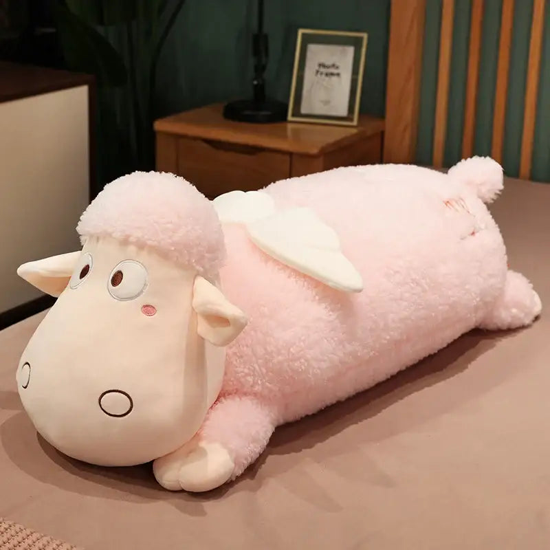 peluche mouton geant - Rose / 60cm