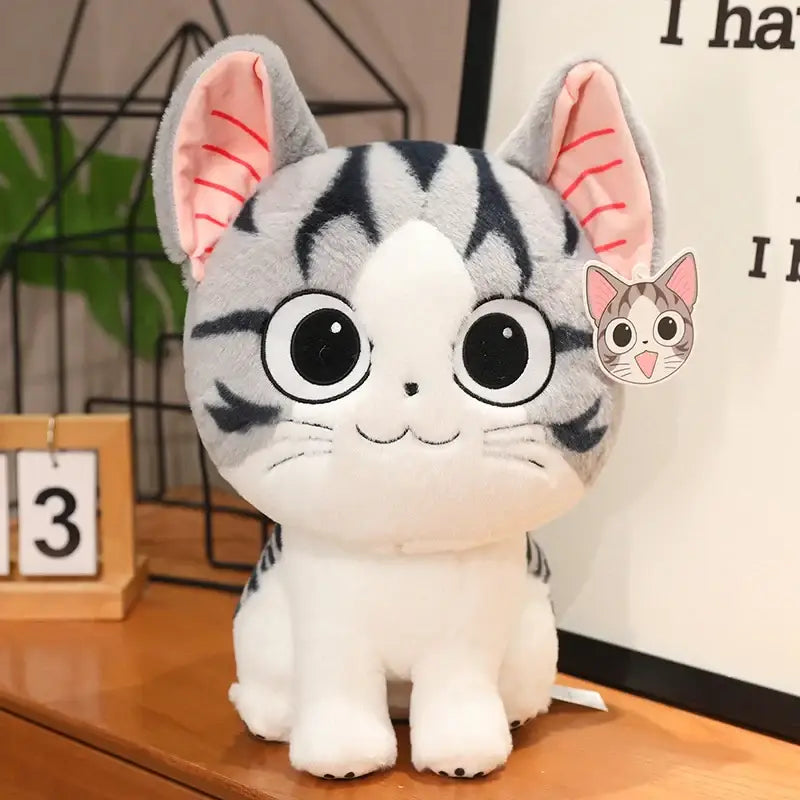 petite peluche chat - Bouche fermée / 24cm
