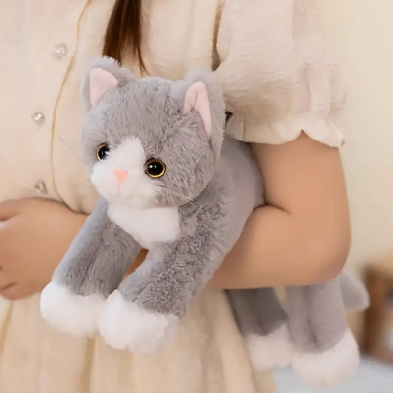 peluche chat gris