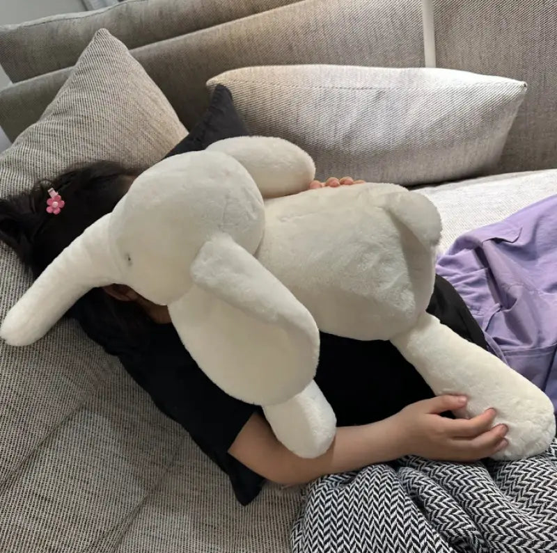 grosse peluche éléphant - Blanc